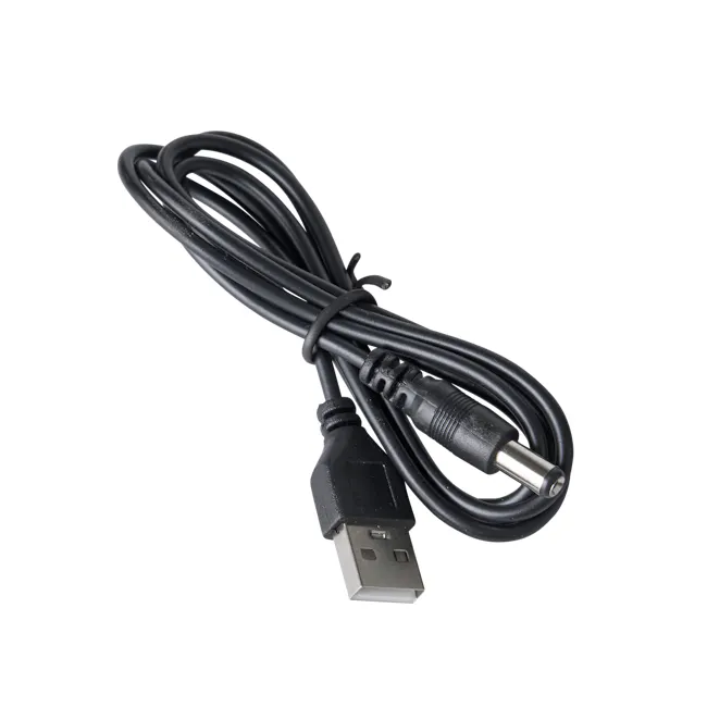 Ambient Aura LED Tree - Gold - 6 - Black cable with USB connector, coiled neatly, metallic USB connector, black cable with