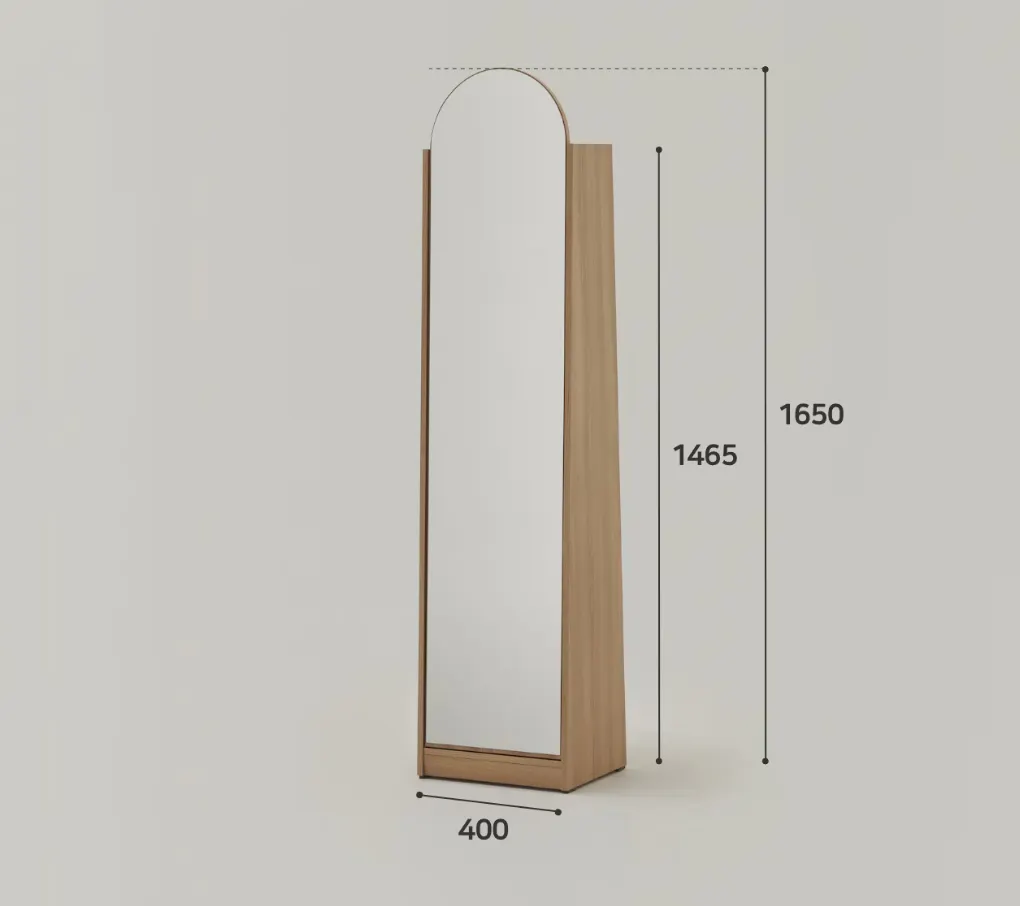 Chelsea Arched Mirror Cabinet 40x165cm - White - 7