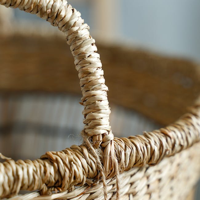 ecoHOUZE Seagrass Tall Woven Basket With Handles - 5