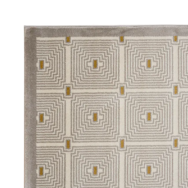 Luca Low Pile Rug - Geosquare (3 Sizes) - 3 - Patterned rug, geometric design, intricate pattern, abstract design