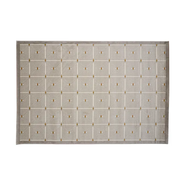 Luca Low Pile Rug - Geosquare (3 Sizes) - 1 - Patterned rug, geometric design, intricate patterns, abstract design, modern
