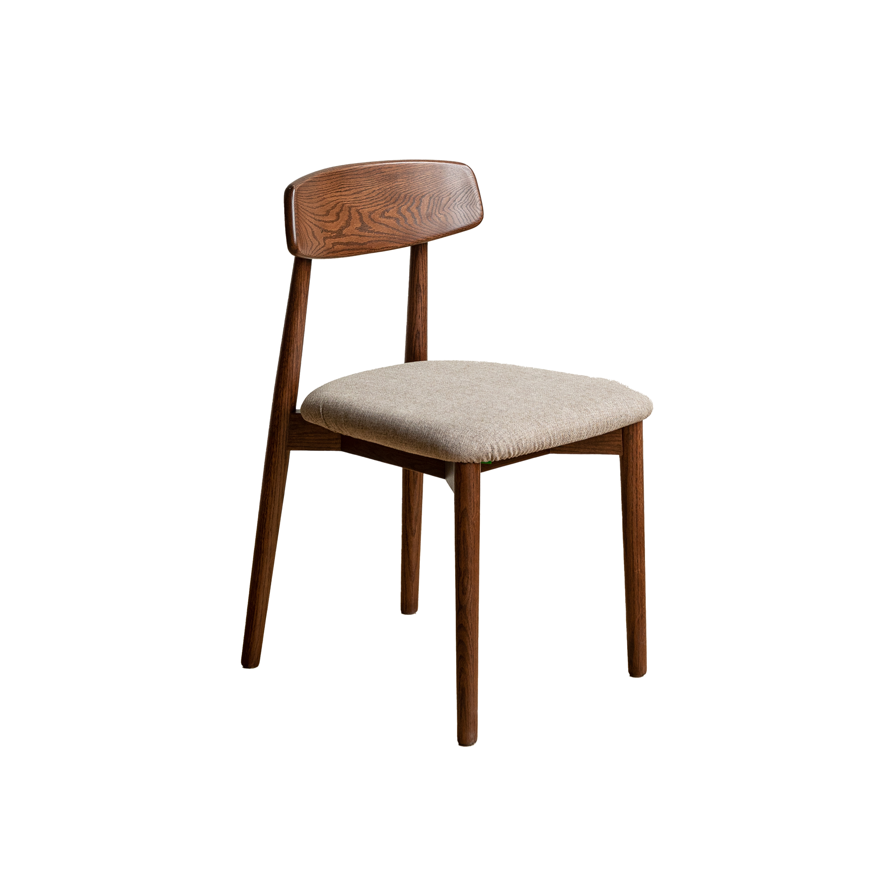 Solis Dining Chair - Walnut, Chestnut Brown (Fabric)
