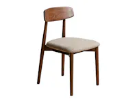 Solis Dining Chair - Walnut, Chestnut Brown (Fabric)