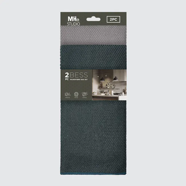 Milton Home Kitchen Microfiber Rectangle Towel (2 Pieces) - Cool - 3