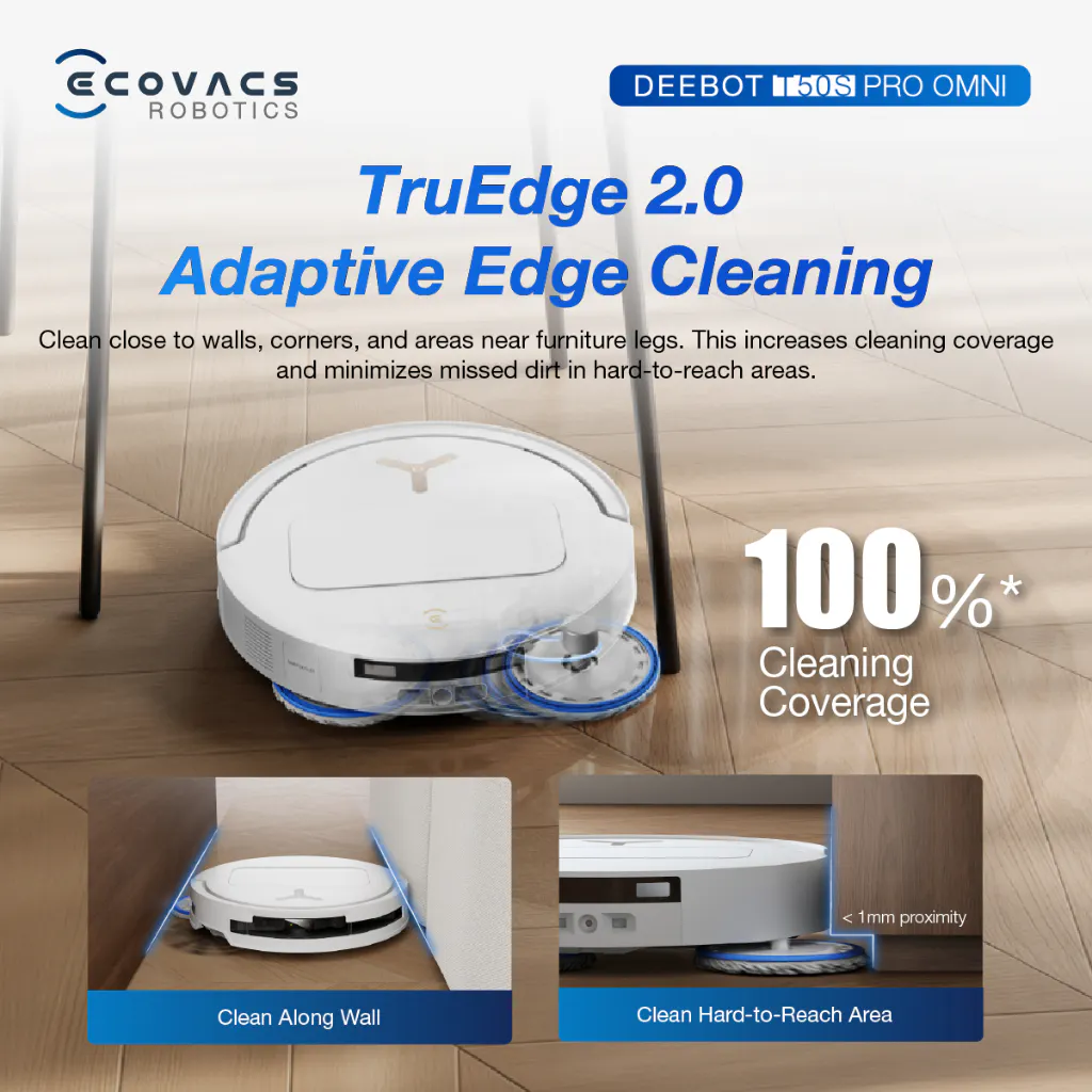 Ecovacs Deebot T50S Pro Omni - Black *Free 1 x Cleaning Solution + 1 Year Accessories* - 7