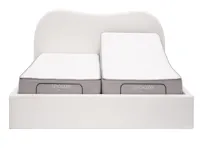 Lyra Split King Adjustable Bed - White Boucle