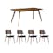 Roden Dining Table 1.8m in Cocoa and 4 Riley Dining Chairs in Dark Grey - 0