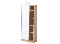 Chelsea Arched Mirror Cabinet with Side Shelf - Maple