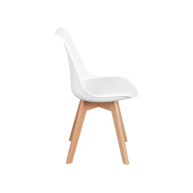 Linnett Chair - Natural, White - 4 - Modern minimalist chair, white and wooden design, sleek chair, contemporary furniture
