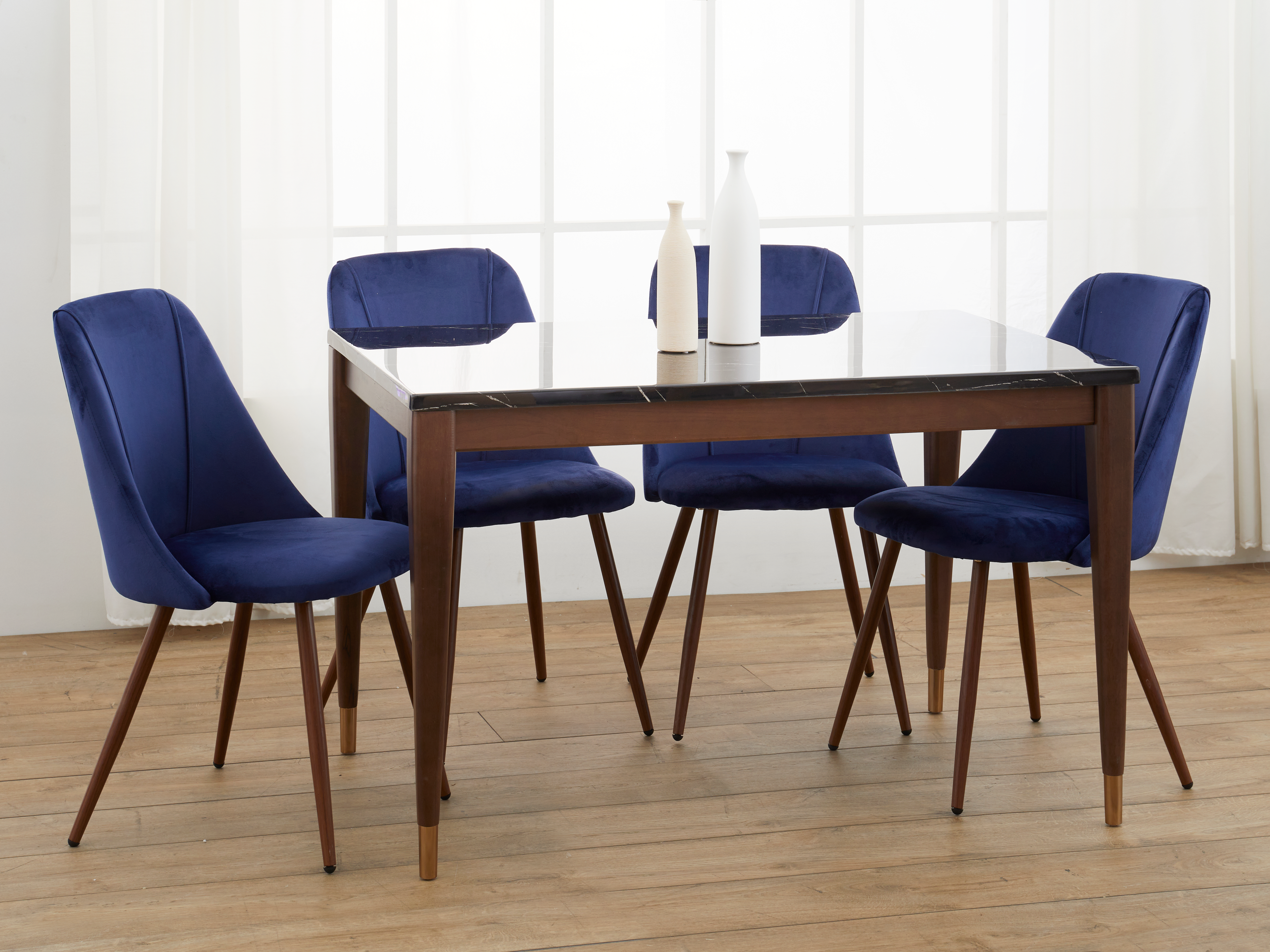 blue chair dining set