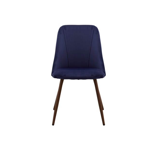 Lana Dining Chair - Walnut, Royal Blue (Velvet) - 2