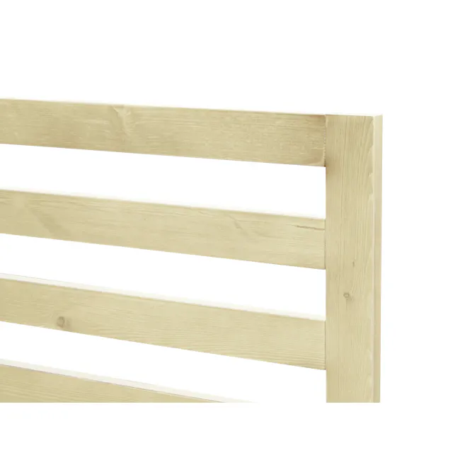 Katana Queen Wooden Bed - Headboard Only - 7 - Light wooden bunk bed frame, light beige wood grain, soft natural light