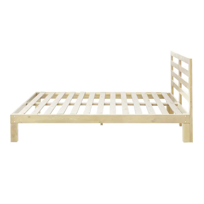 Katana Queen Wooden Bed - Headboard Only - 5 - Wooden bunk bed, minimalist design, light wood finish, simple structure