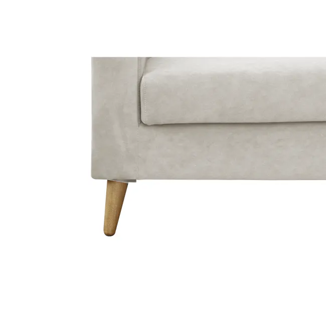 Damien 3 Seater Sofa with Damien Armchair - Sandstorm (Scratch Resistant Fabric) - 11 - Cream-colored, plush, modern sofa