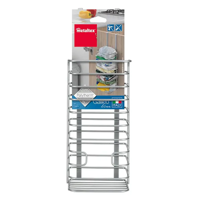 Metaltex Plastic Bag Dispenser - Silver - 4 - Metallic kitchen storage rack, dishwasher safe, dishwasher safe storage