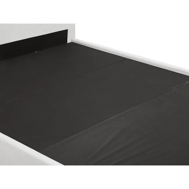 Aspen King Bed - Ice Grey - 4 - Black exercise mat, white border, minimalist design, black and white contrast, textured