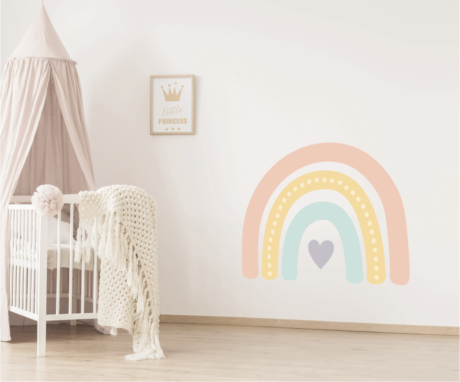 Urban Li'l Boho Jumbo Rainbow Fabric Decal Embellished - Power Puff (3 Sizes)