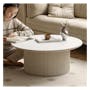 Gael Round Coffee Table 0.85m - White (Sintered Stone) - 1