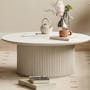 Gael Round Coffee Table 0.85m - White (Sintered Stone) - 6