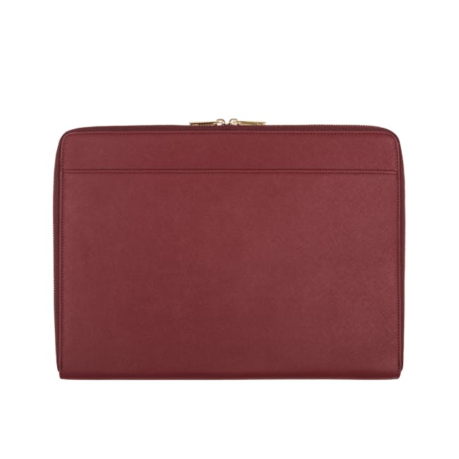 Personalised Saffiano Leather 13" Laptop Sleeve - Burgundy - 3