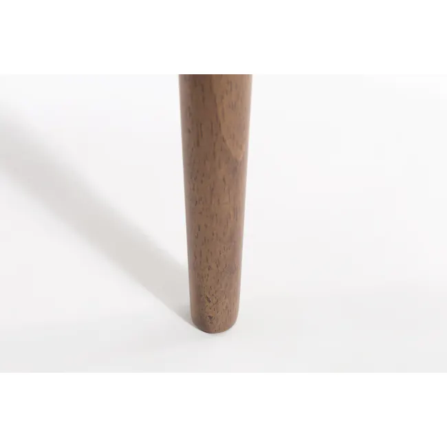 Tricia Dining Chair - Walnut, Dolphin Grey (Fabric) - 6 - Wooden cylindrical object, smooth surface, natural grain, brown