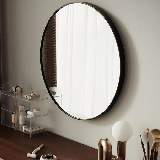 Loru Round Wall Mirror 60cm - Black - 2