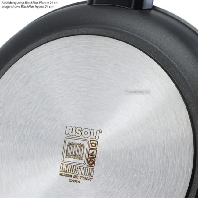 Risoli Frying Pan Blackplus Induction Black Handle (3 Sizes) *Free Kitchen Tools Set* - 4