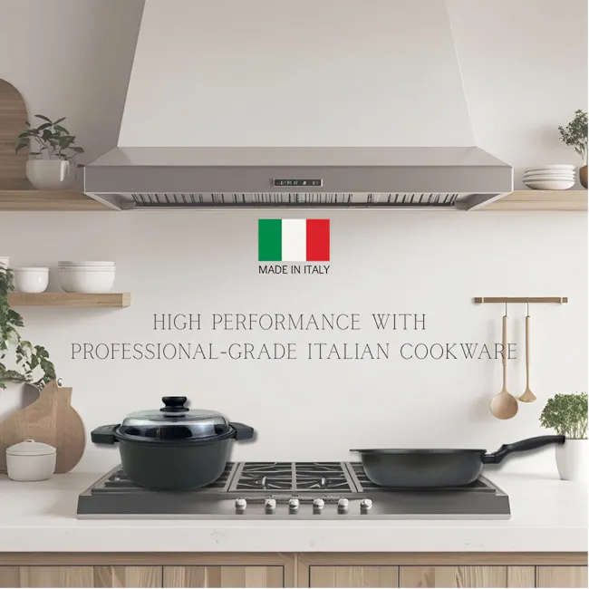 Risoli Frying Pan Blackplus Induction Black Handle (3 Sizes) *Free Kitchen Tools Set* - 8