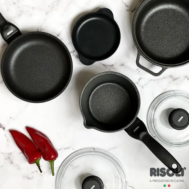 Risoli Frying Pan Blackplus Induction Black Handle (3 Sizes) *Free Kitchen Tools Set* - 7