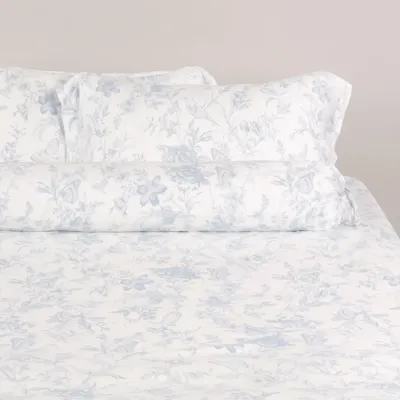 Robinsons Cool Bamboo Printed Fitted Sheet Set Hotel Collection - Belle Toile Misty Teal (4 Sizes)