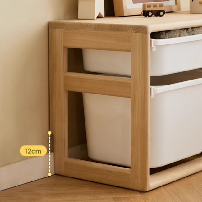 Micah Wooden Kids Toys Storage - Set of 3 - 13 - Wooden storage unit, compact design, wall-mounted shelf, white storage