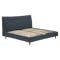 Ronan Queen Bed in Midnight with 2 Albie Bedside Tables in Walnut, Black - 4