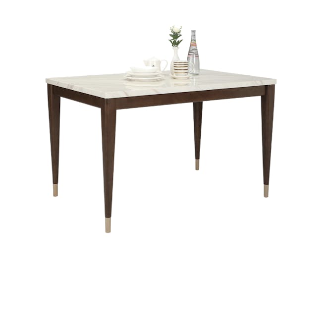 Persis Dining Table 1.2m in White with 4 Lana Dining Chairs in Pine Green - 2
