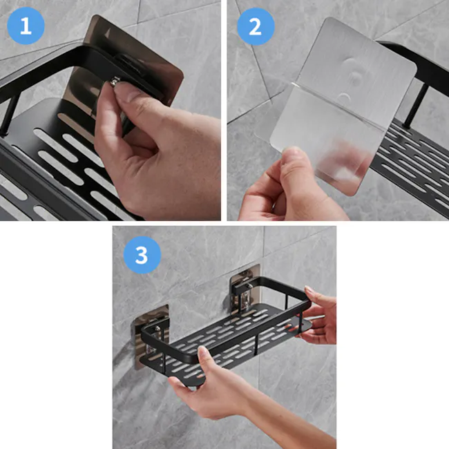 Nessie Bathroom Storage Shelf - Silver - 4