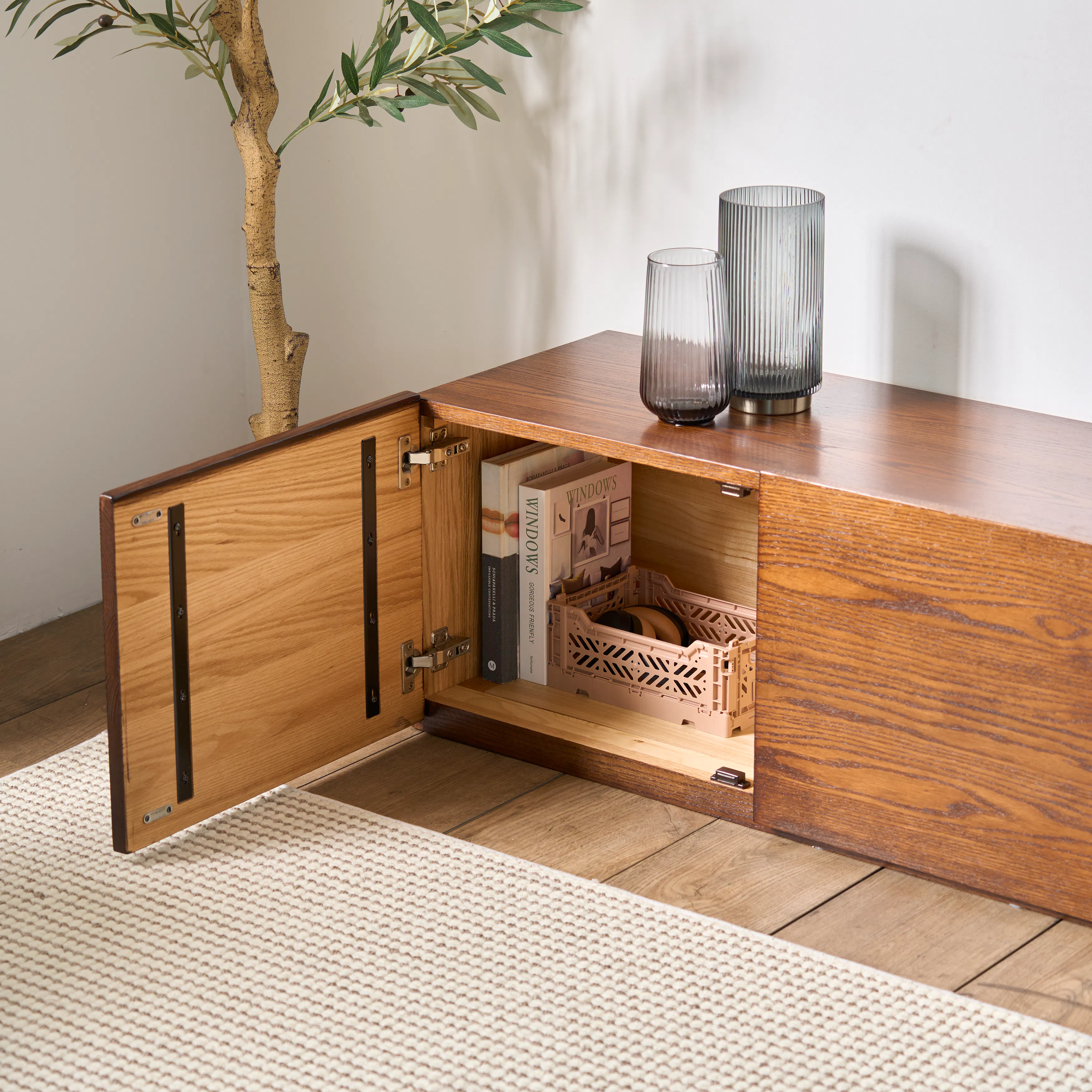 (As-is) Fyone TV Console 2m - Walnut - 7