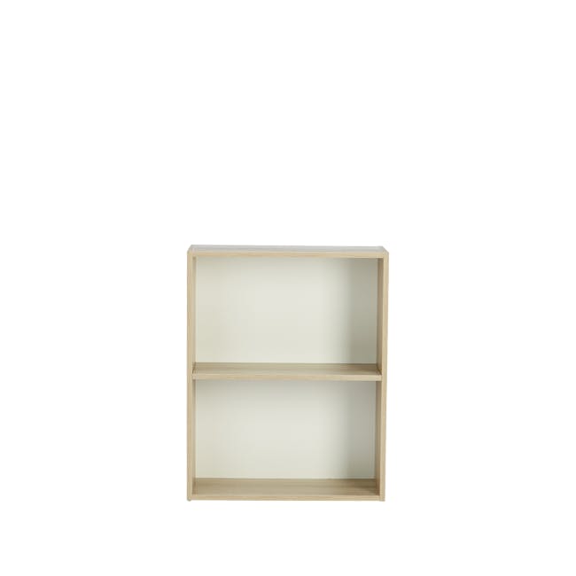 Hitoshi 2-Tier Bookshelf - Natural, White - 0