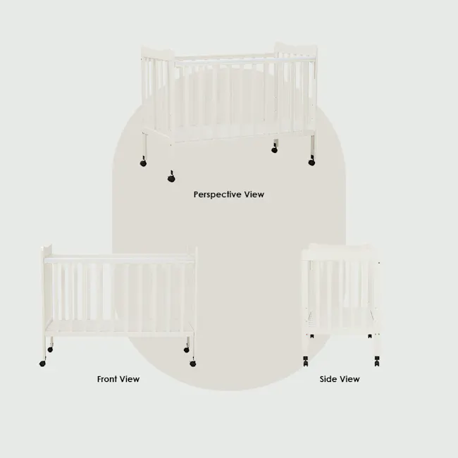 (As-is) Ayla Dropside Baby Cot with Wheels - 25