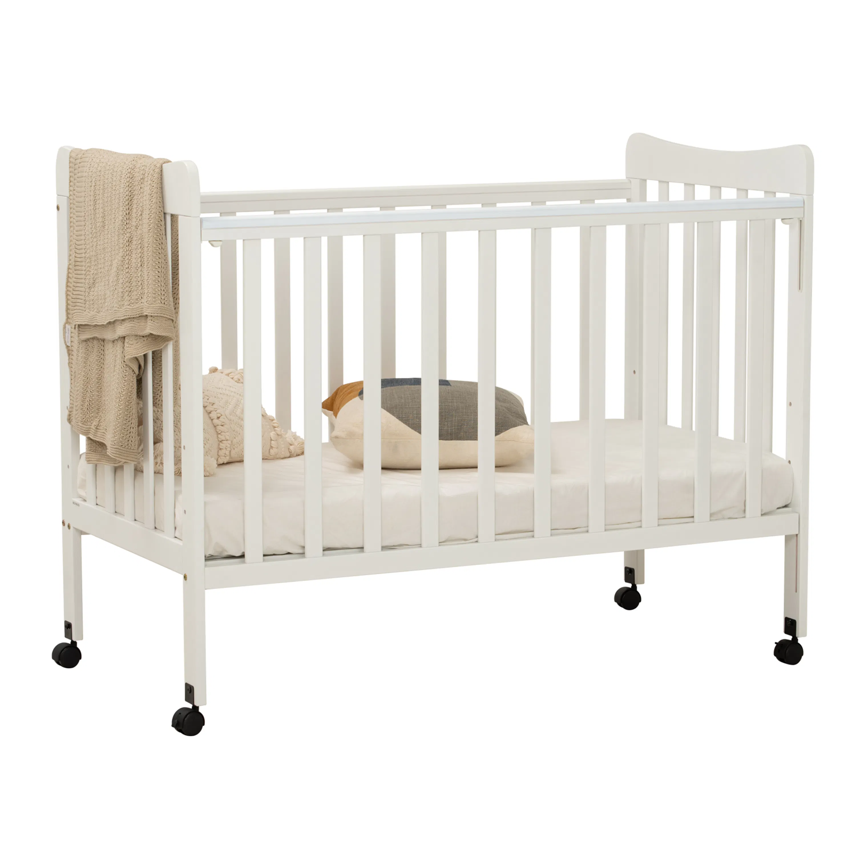 (As-is) Ayla Dropside Baby Cot with Wheels - 13