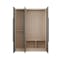 Lucca 3 Door Wardrobe 4 - Graphite Linen, Herringbone Oak