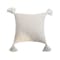 Elly Knitted Cushion with Tassels - Off White - 0