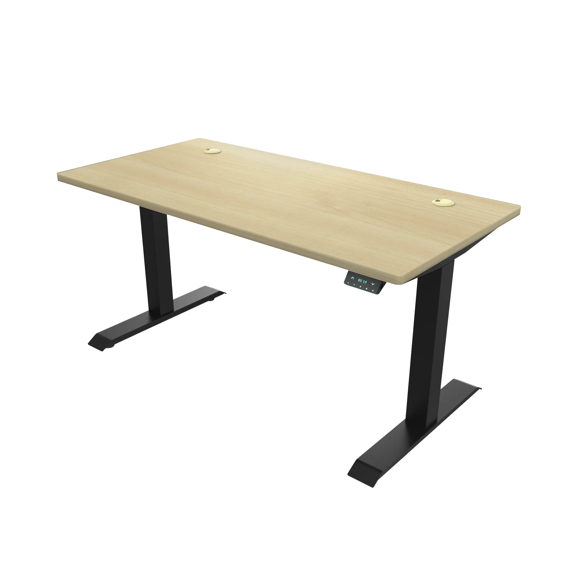 Signature Standing Desk 1.6m - Black, Maple Ivory