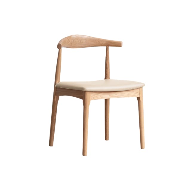 Wayn Chair - Oak, Khaki (Faux Leather) - 1