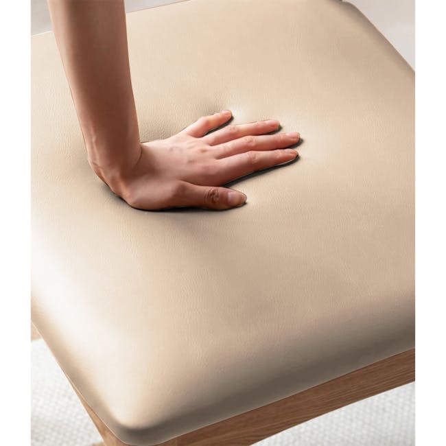 Wayn Chair - Oak, Khaki (Faux Leather) - 7