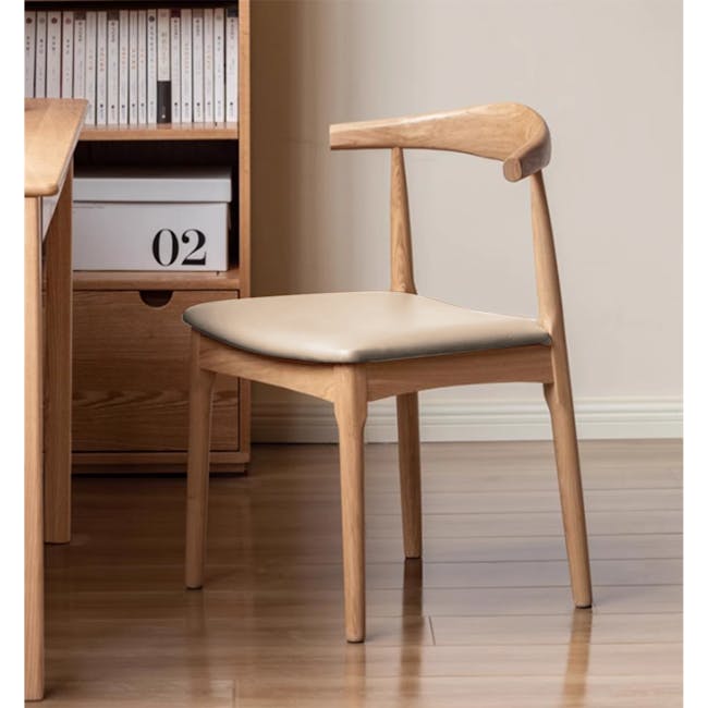 Wayn Chair - Oak, Khaki (Faux Leather) - 2