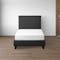 Hank Single Bed in Hailstorm with 1 Innis Side Table in Black, Natural - 1