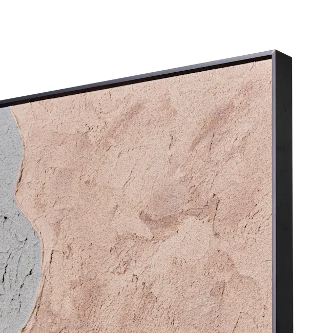 Elements in Harmony 3D Textured Painting 60 x 80 cm - 5 - Stratified wall, textured surface, natural stone, beige and gray