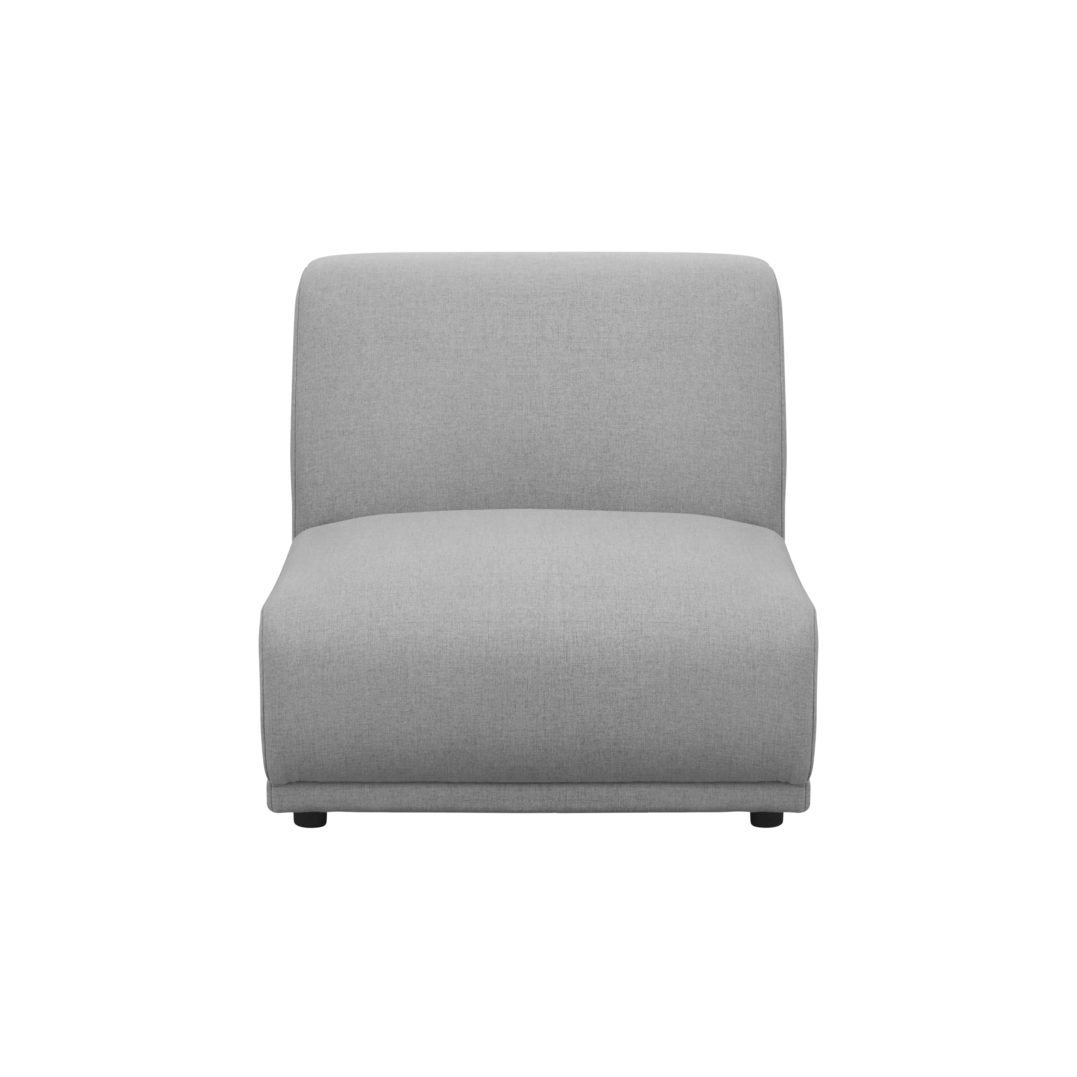 Milan 4 Seater Corner Extended Sofa - Slate (Fabric) - 17 - Modern gray upholstered chair, minimalist design, neutral color