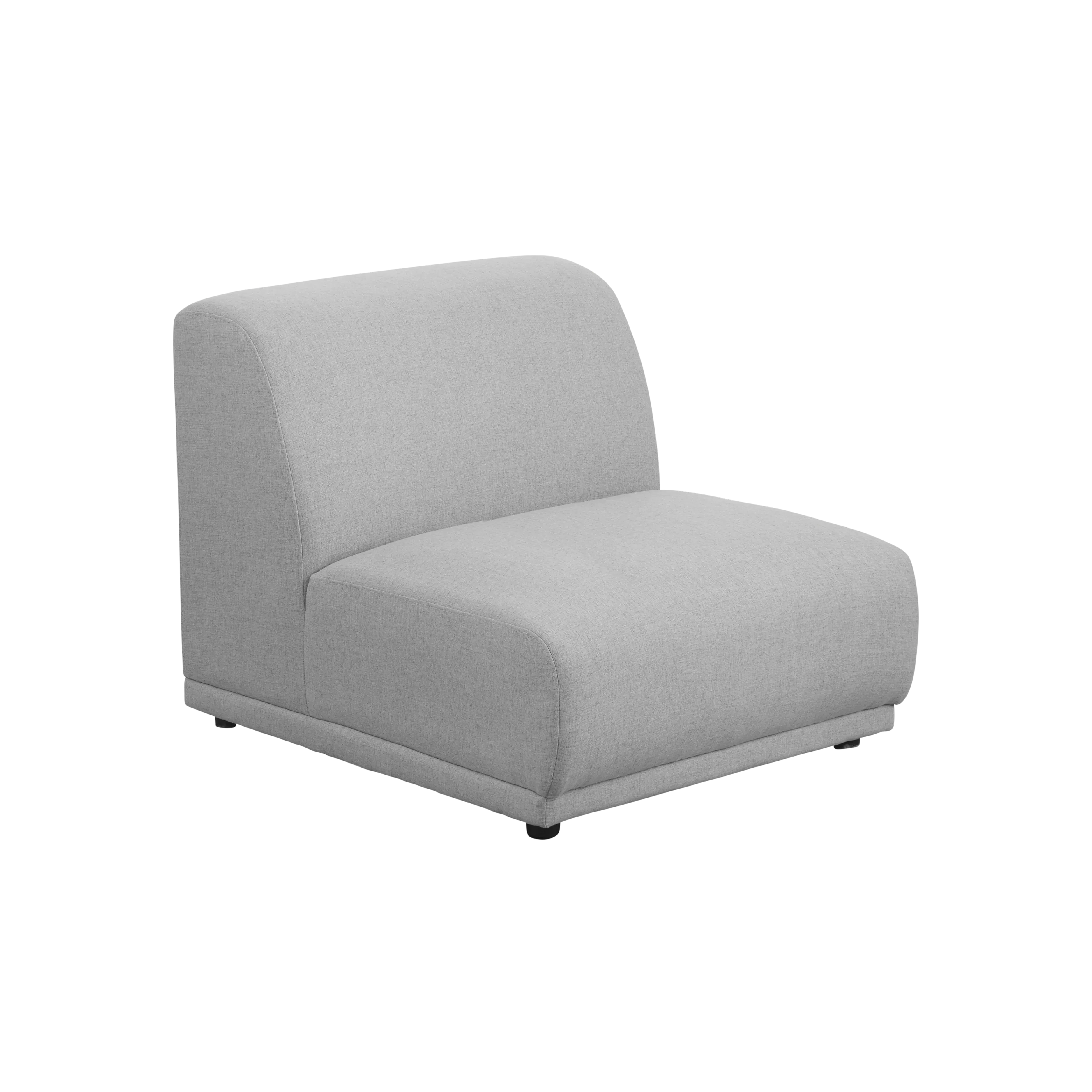 Milan 4 Seater Corner Extended Sofa - Slate (Fabric) - 18 - Modern gray upholstered chair, minimalist design, comfortable