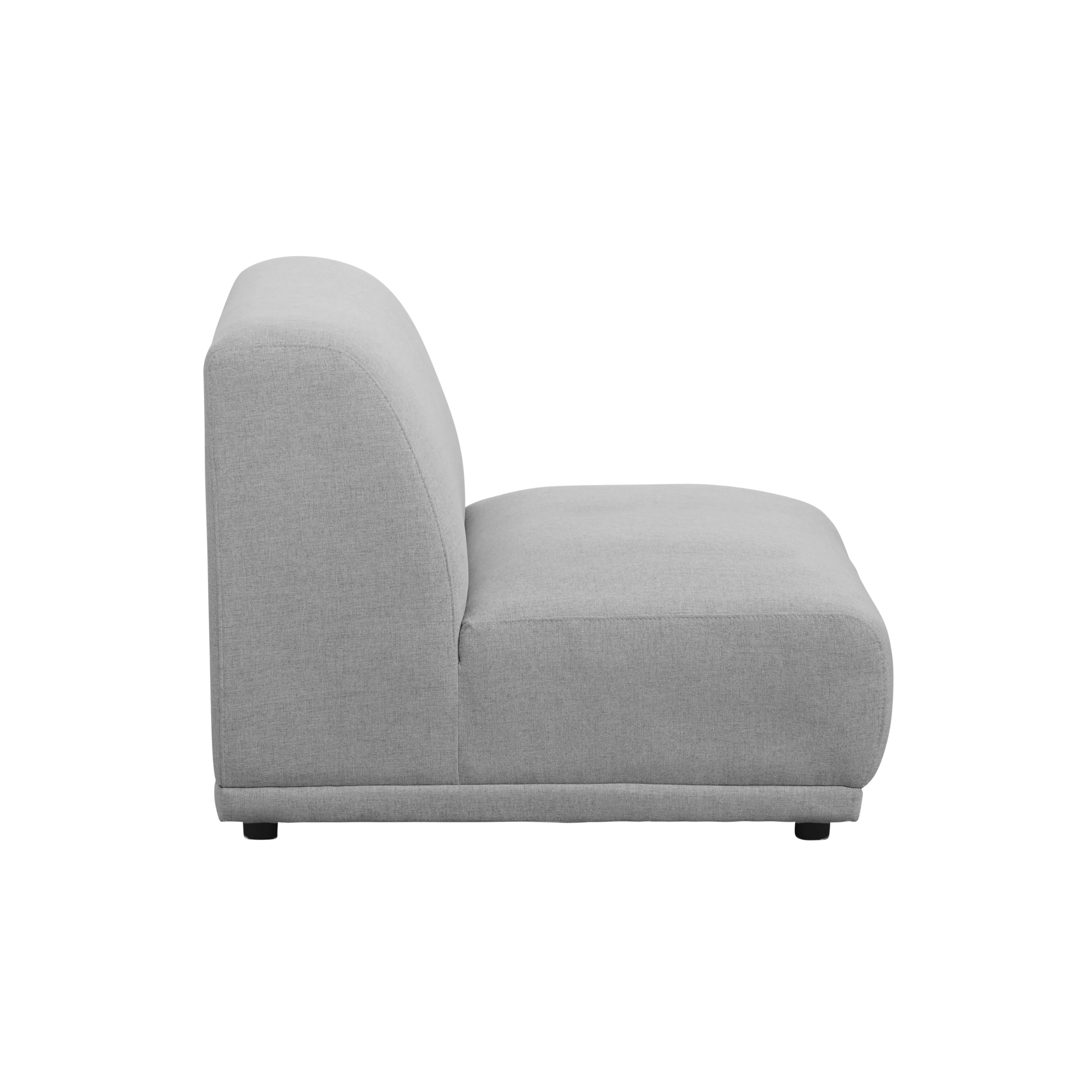 Milan 4 Seater Corner Extended Sofa - Slate (Fabric) - 19 - Modern gray upholstered sofa, minimalist design, neutral color