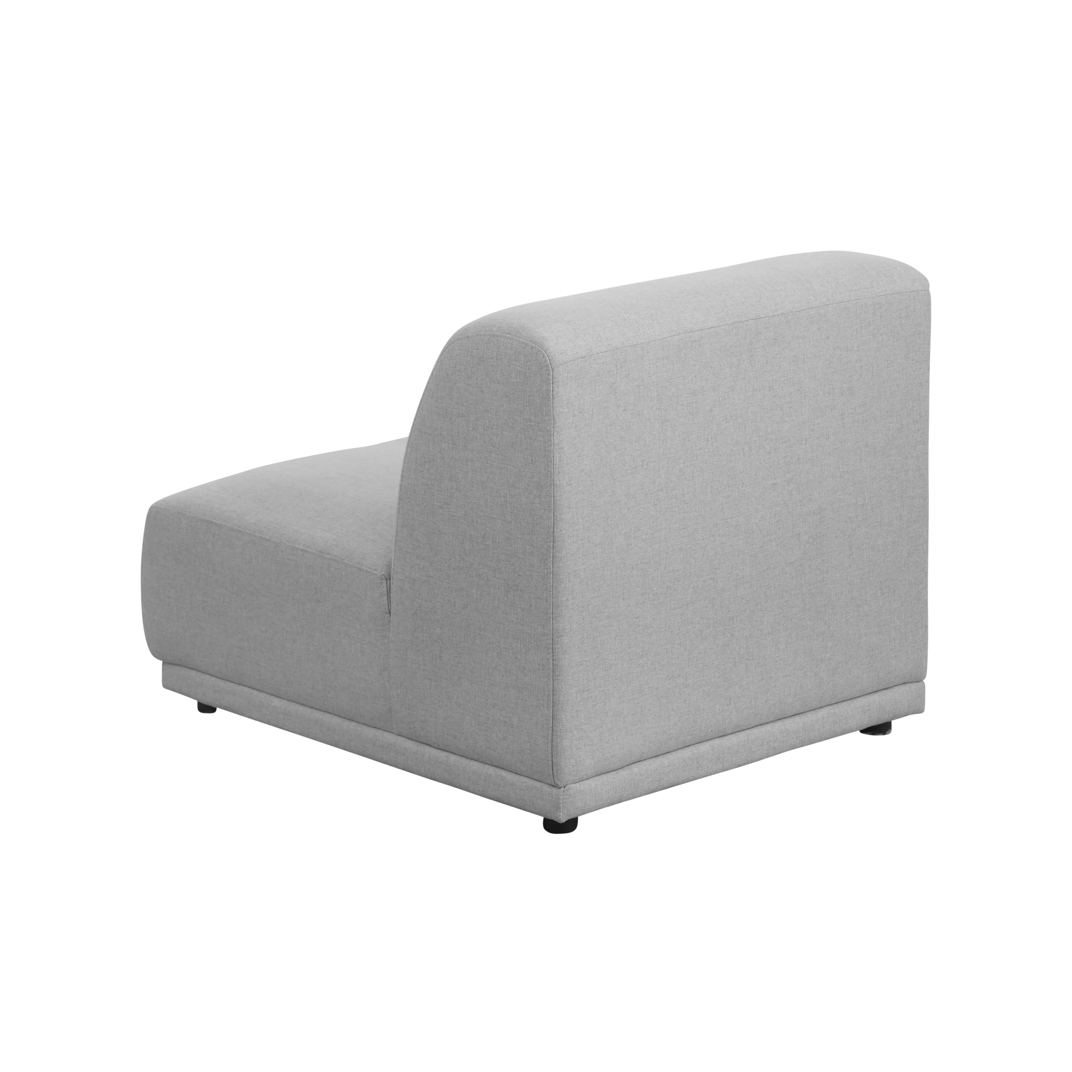 Milan 4 Seater Corner Extended Sofa - Slate (Fabric) - 20 - Modern minimalist sofa, light gray fabric, sleek design